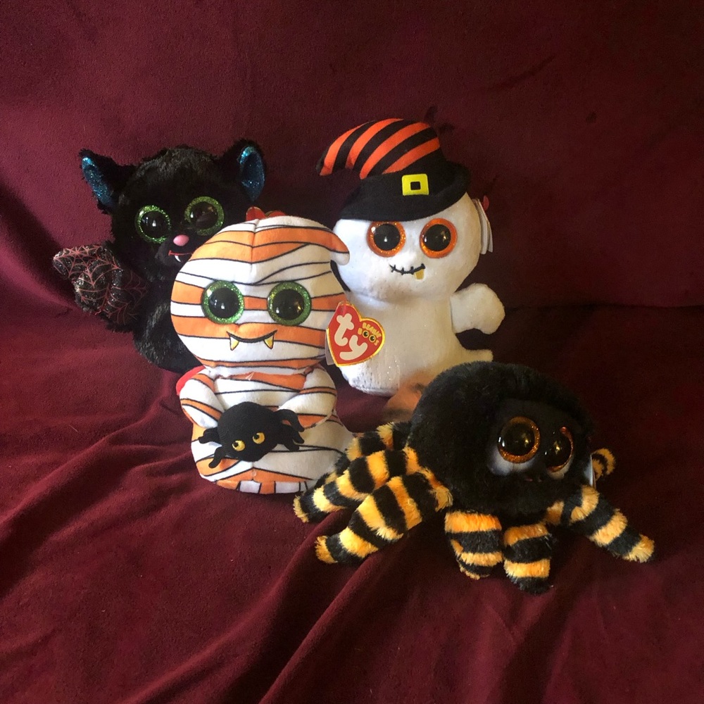 Ty Halloween plush beanies new with tags; spider, bat, ghost - Picture 6 of 8